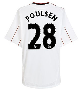 Adidas 2010-11 Liverpool Away Shirt (Poulsen 28)