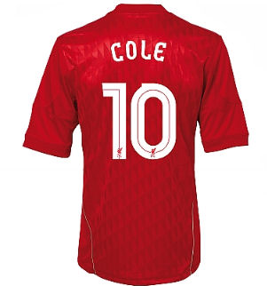 Liverpool Adidas 2010-11 Liverpool Home Shirt (Cole 10) European