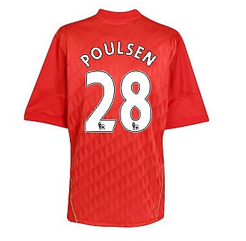 Liverpool Adidas 2010-11 Liverpool Home Shirt (Poulsen 28)