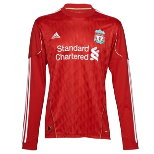 Adidas 2010-11 Liverpool Long Sleeve Home Shirt (Kids)
