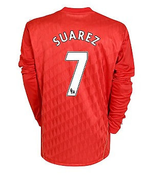 Liverpool Adidas 2010-11 Liverpool Long Sleeve Home Shirt (Suarez
