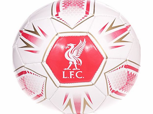 Liverpool F.C. LIVERPOOL FC Hex Official Supporter Football Soccer Ball White - Size 5