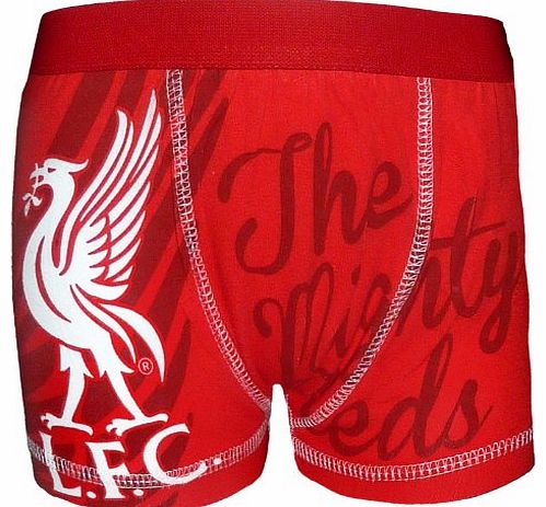 Liverpool FC Official Football Gift 1 Pack Boys Boxer Shorts Red 5-6 Years