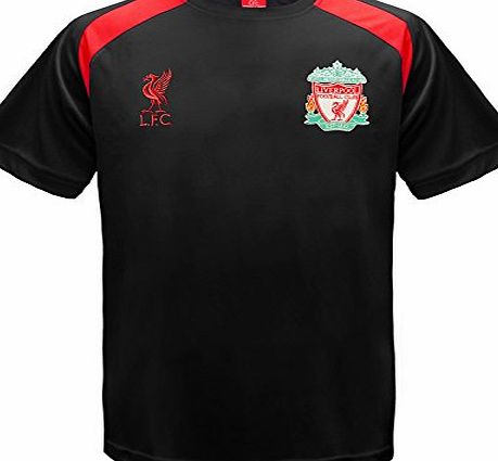 Liverpool F.C. Liverpool FC Official Gift Boys Poly Training Kit T-Shirt Black 8-9 Yrs MB
