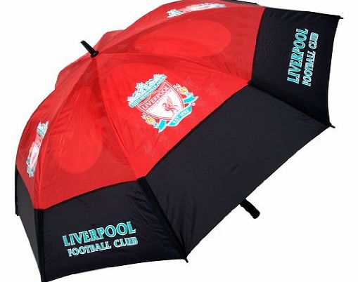Liverpool F.C. Liverpool FC Tour Vent Double Canopy Golf Umbrella - Black/Red