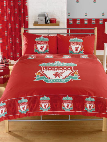 Liverpool FC Double Duvet Cover and Pillowcase Border Design Bedding