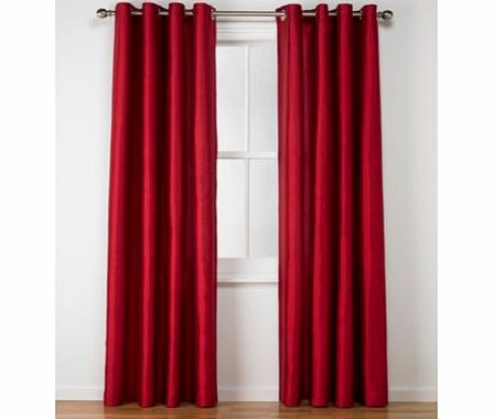 Living Faux Silk Eyelet Curtain - 168x137cm - Red