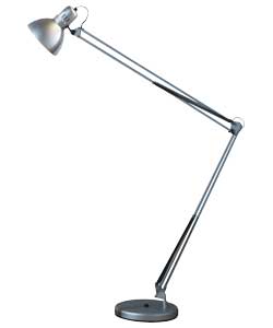 Swing Arm Task Floor Lamp - Silver
