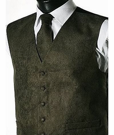 Mens Suede Effect Waistcoat 10 Colours - Matching Tie Available