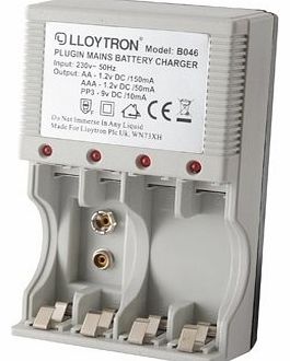 LLOYTRON  B046 Battery Charger for AA, AAA and PP3 batteries