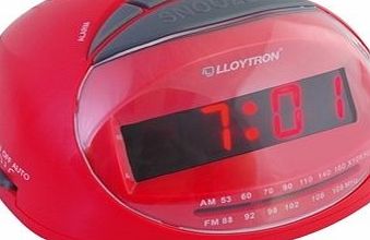 LLOYTRON  J2002RD Sonata AM/FM Radio Alarm Clock - Red