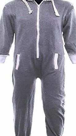 Loafers Kids Unisex Hooded Onsie Playsuit All In One Jumpsuit (Kids 15-16 Years) Grey