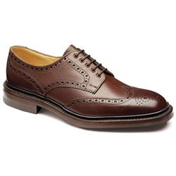 Male Badminton 2 Leather Upper Leather Lining Brogues in Brown, Chestnut