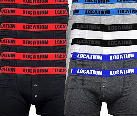 Location 12 Pack Mens Location Boxer Shorts Trunks Novelty Gift Underwear Cotton Boxers L