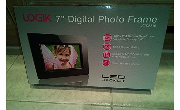 LOGIK L07DPF10 LED Backlight 7`` Digital Photo Frame SD / MMC / MS - USB SLOTS