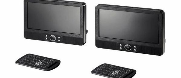 LOGIK L9DUALM12 9`` LED Twin Screen Dual DVD In Car Portable HeadRest DVD Player