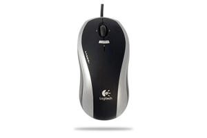 logitech RX1000 Laser Mouse USB Silver and Black