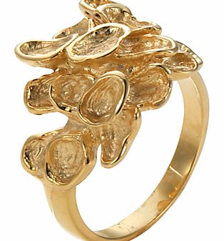 9ct Yellow Gold Leaf Ring, Size N