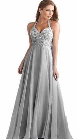 LondonProm TL8 Evening Dresses party full length prom gown ball dress robe (12, STONE SILVER)