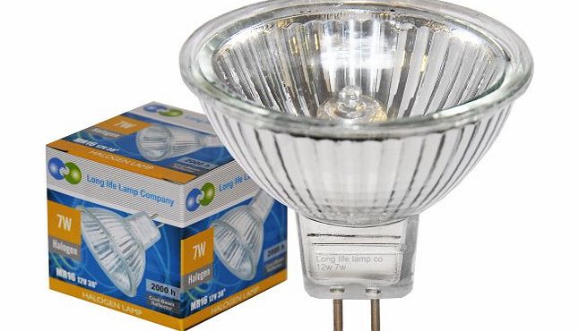 Long Life Lamp Company 2 x MR16 7w Halogen Light Bulbs Lamp 12v 7W Bulb Fibre Optic Christmas Tree bulb