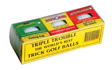 Longridge 3 Pack Joke Golf Balls 2/Exploder 1/Wobbler