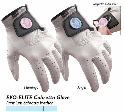 Longridge Ladies Evo - Elite Carbretta Leather Golf Glove Colours: Flamingo , Angel