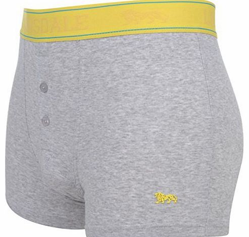 Lonsdale 2 Pack Boxers Junior Grey Marl/Sunny Yellow 13 Yrs