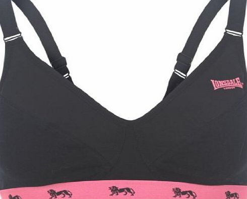 Lonsdale Sport Bra Ladies Black/Pink 34DD