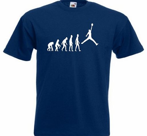 Loopyparrot Evolution of man basketball T-shirt 86 - Navy - Small
