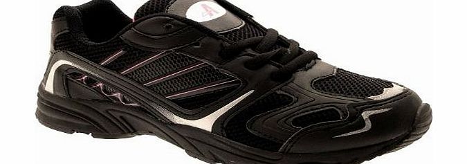 WOMENS GIRLS BLACK CASUAL RUNNING JOGGING GYM TRAINERS SPORTS LACE UP / VELCRO WALKING SHOES LADIES sizes 3-8