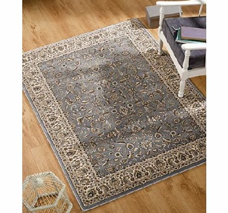 Lord of Rugs Oriental Traditional Bordered Blue Ivory Area Rug in 80 x 150 cm (26 x 5) Carpet