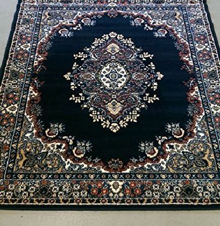 Lord of Rugs Very Large New Traditional Navy Rug carpet 280 x 365 cm (92`` x 12)