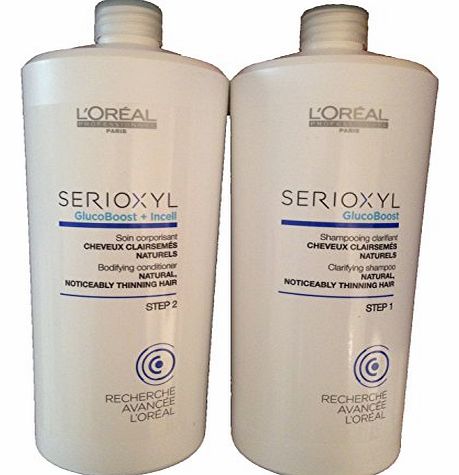  SERIOXYL Hair Loss System Thickening Shampoo and Conditioner For Normal Hair Salon Size 1000ml Duo Pack (Normal Hair)