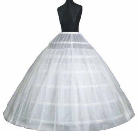 Lorembelle 6 hoop 1 tier netting Extra Large White Wedding Bridal Underskirt Crinoline UK Petticoat