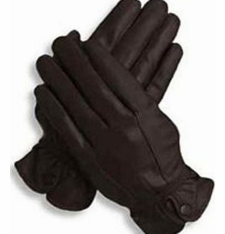 Lorenz Ladies Womens Girls Soft Real Leather With Button Winter Lorenz Gloves NEW DRIVING COLD WEATHER (S, CHOCOLATE)