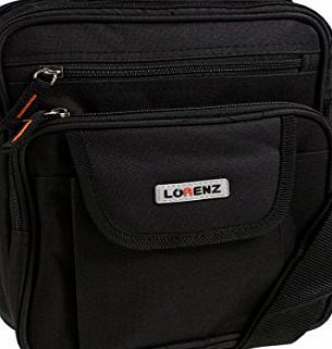 Lorenz Mens Ladies Canvas Messenger Shoulder/Travel Utility Work BAG Cross Body (Black)