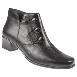 Loretta Female HAK1033 Leather Upper Textile Lining Ankle in Black