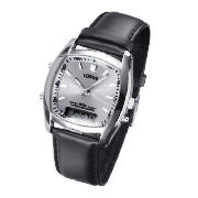 Lorus alarm chronograph leather strap watch