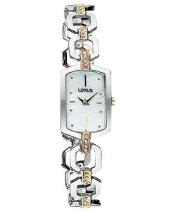 Lorus Ladies Rectangular Two Tone Bracelet Watch