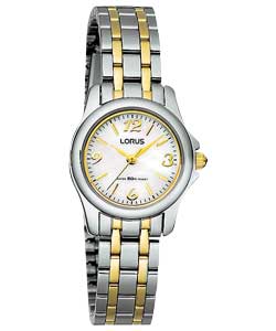 Lorus Ladies Two Tone White Dial Bracelet Watch