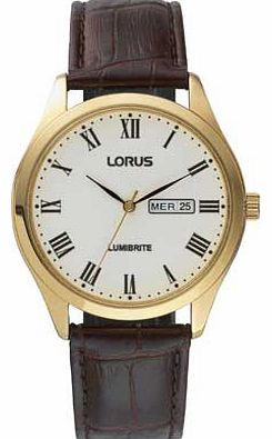 Lorus Mens Black Lumibrite Strap Watch