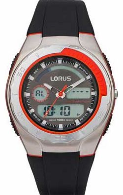Lorus Mens Orange Combination Watch
