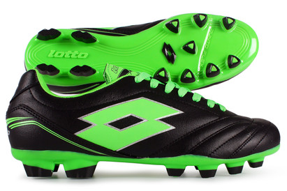 Lotto Spider VIII TX FG Football Boots Black/Fluo Mint