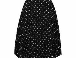 Black and white dog print pleated skirt