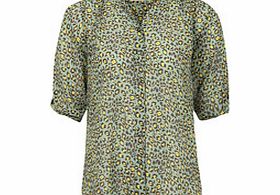 Louche Farrow green leopard print blouse