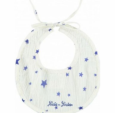 Louis Louise Bubble star bib - white and electric blue `One