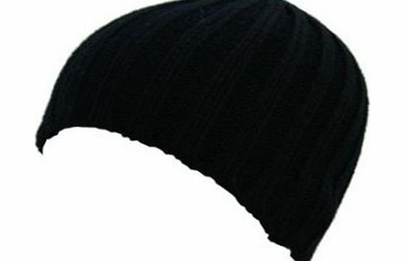 Louise23 Boys Winter Warm Ribbed Skater Fitted Beanie Hat Black
