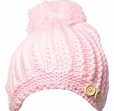 Ladies Black Friday Xmas Gift Idea Offer Womens Ladies Winter Warm Bobble Ski Knitted Beanie Hat Trapper Russian Hat Beanie Pink