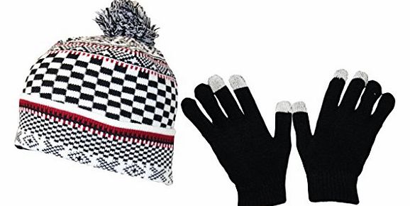 Louise23 Mens Black Friday Price Reduction Xmas Gift Set Chunky Knitted Bobble Ski Hat 
