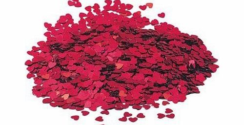 Love / Valentine 14g Red Heart table confetti - Fabulous Red Sparkle heart wedding party table confetti